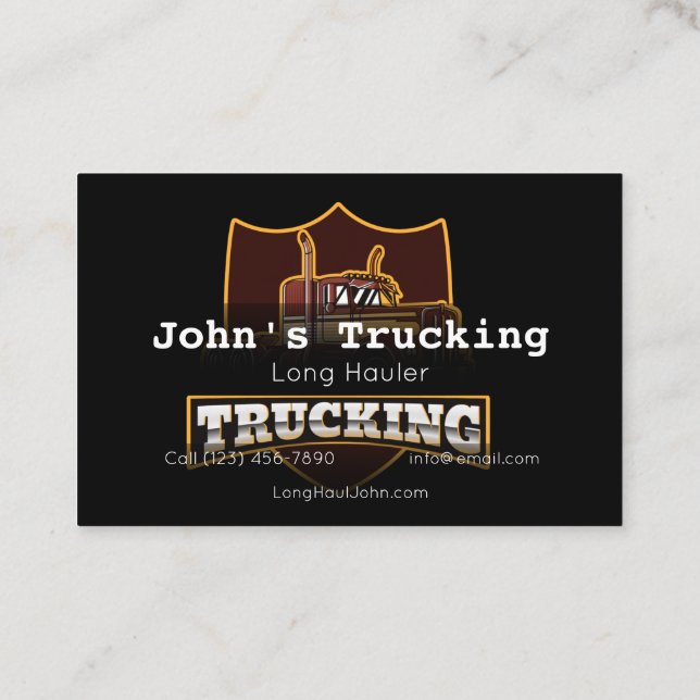 Werbung Trucking Company Services Hauling Business Visitenkarte (Rückseite)
