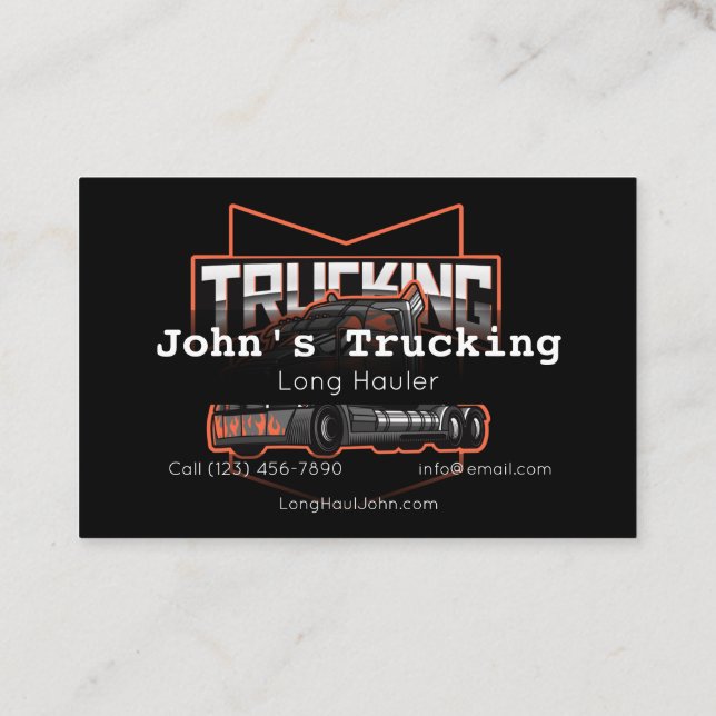Werbung Trucking Company Services Hauling Business Visitenkarte (Rückseite)
