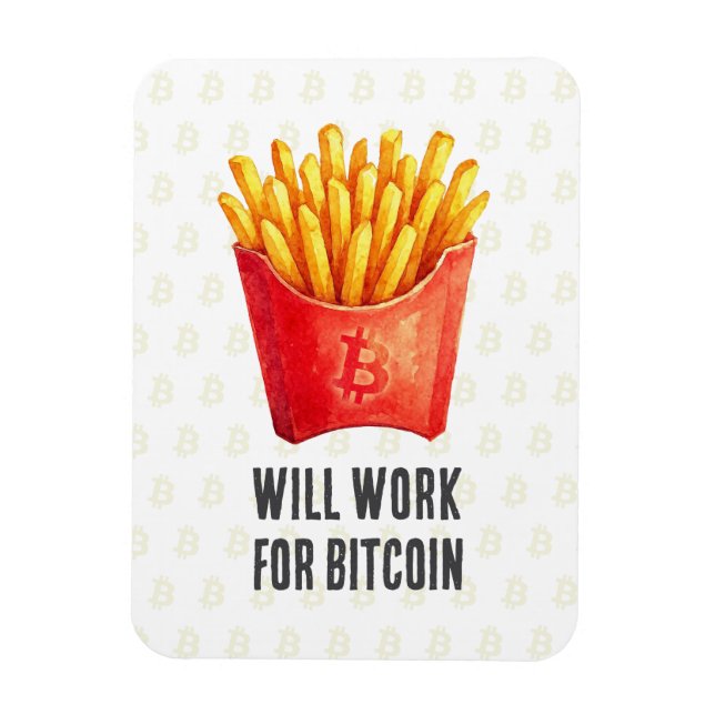 Werde arbeiten für Bitcoin Magnet (Vertikal)