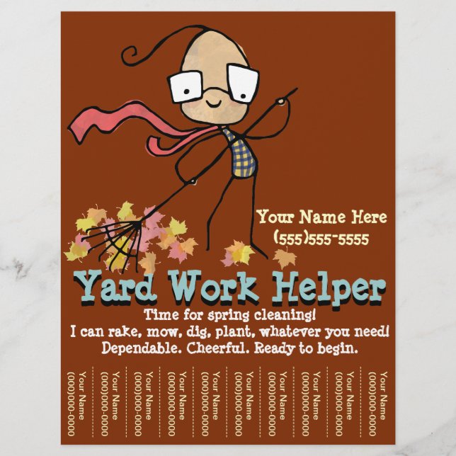 Werde arbeiten. Garden Helper. Flyer der Werbung (Vorne)