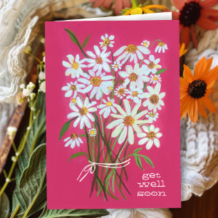 Werde bald wieder gesund Daisy Blumenstrauß Anpass Karte