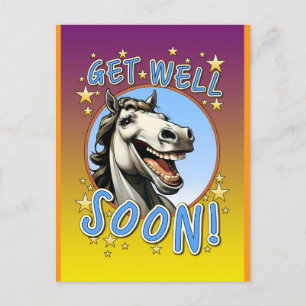 Werde bald wieder gesund Pferd Postkarte