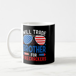 Werde Bruder Für Feuerwerk Lustig 4. Juli Tausch Kaffeetasse