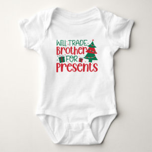 Werde Bruder für Geschenke eintauschen, Weihnachte Baby Strampler