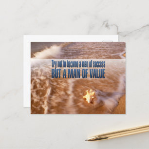 "Werde ein Mann von Wert" Inspiration Zitat Postkarte