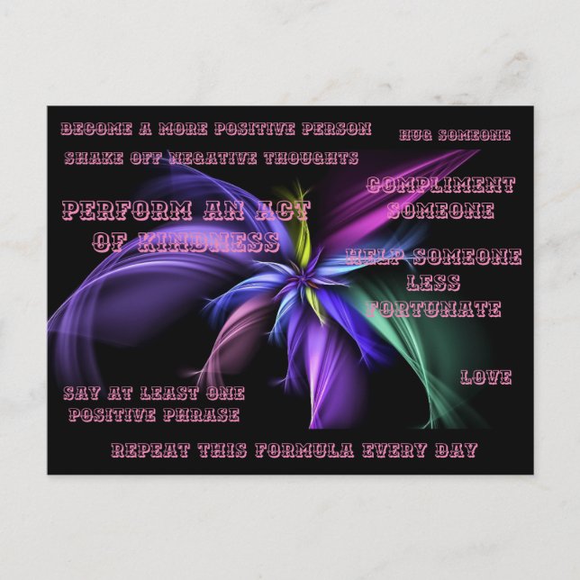 Werde eine positivere Person Postkarte (Vorderseite)