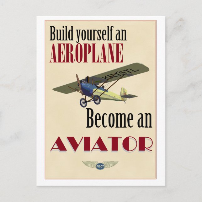Werde Flugpilot Postkarte (Vorderseite)