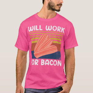 Werde für Bacon Retro Vintage Style Schweinefleisc T-Shirt