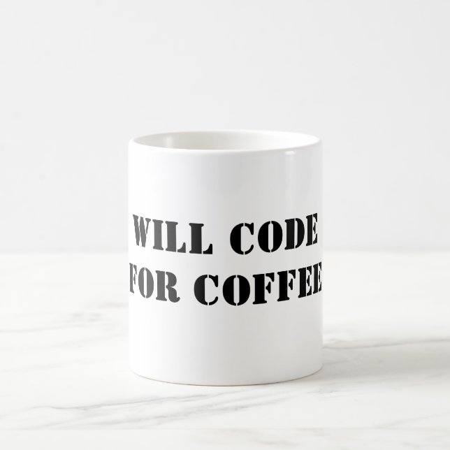 Werde für Kaffee coden Kaffeetasse (Mittel)