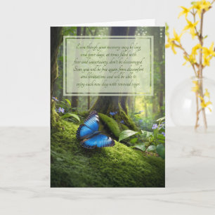 Werde Gesund Sentimentaler Blauer Schmetterling im Karte