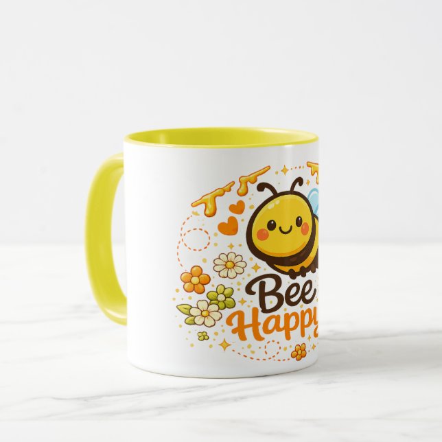 Werde glücklich tasse (Vorderseite Links)