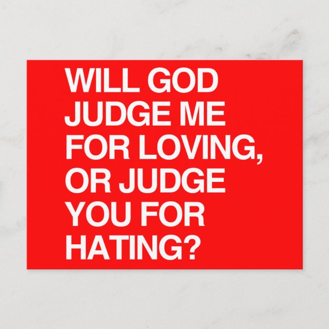 WERDE GOTT MIR FÜR DIE LIEBE JUDGE POSTKARTE (Vorderseite)