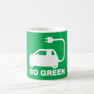 Werde grün ~ Fahre Elektroautos Kaffeetasse