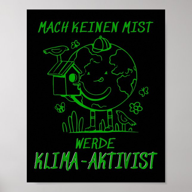 Werde Klimaaktivist Climate Earth Global Warming Poster (Vorne)