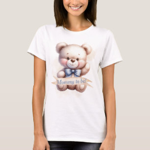 Werde-Mama-süßer-Teddybär-Wasserfarbe-Baby-Party T-Shirt