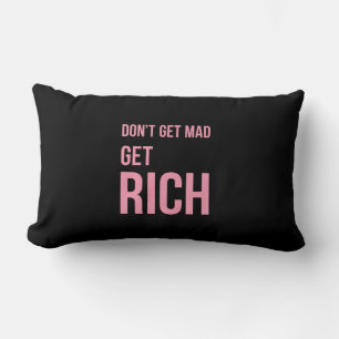 Werde Reich Geld Zitate Inspirierend Rosa Schwarz Lendenkissen
