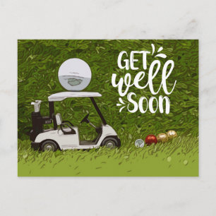 Werde schnell wieder gesund, Golfer  Postkarte