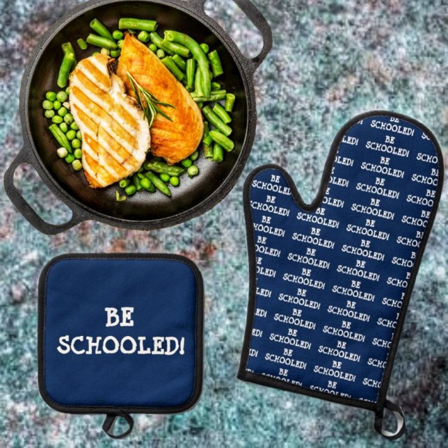 WERDE SCHULDIG! OFENHANDSCHUH & Topflappen-Set (This oven mitt & Pot Holder Set, makes a great gift for college student, or teacher!)