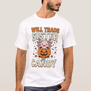 Werde Schwester für Candy Axolotl Halloween Desi t T-Shirt