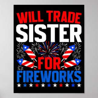 Werde Schwester für Feuerwerk am 4. Juli tauschen Poster