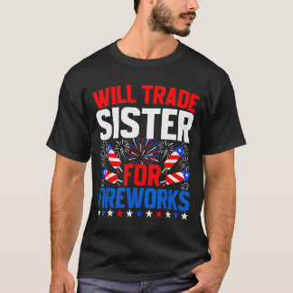 Werde Schwester für Feuerwerk am 4. Juli tauschen T-Shirt