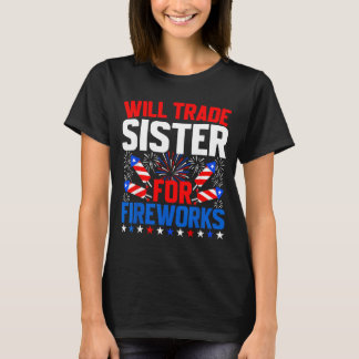 Werde Schwester für Feuerwerk am 4. Juli tauschen T-Shirt