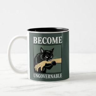 Werde unregierbar Lustiges Tier Anarchie Geschenk Zweifarbige Tasse