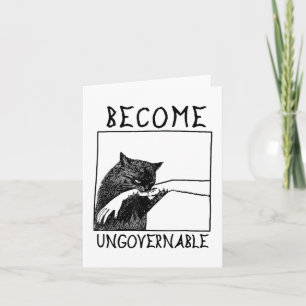 Werde unregierbar - Schwarze Katze beißt Hand Lust Karte