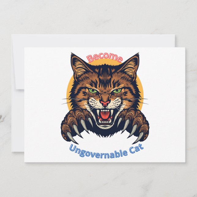 Werde unregierbare Katze Dankeskarte (Vorderseite)