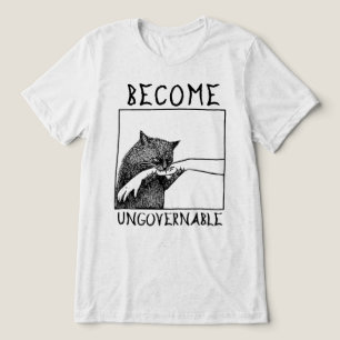 Werde unregierbare schwarze Katze Meme Tri-Blend Shirt
