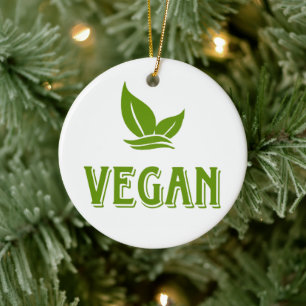 Werde Veganer Keramik Ornament