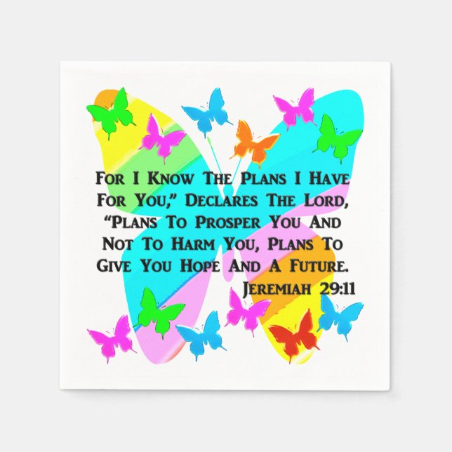 WERDEN JEREMIAH 29:11 INSPIRIERT SERVIETTE (Vorderseite)