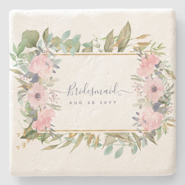 Werden Sie BRIDESMAID MAID HONOR FLOWERGIRL? Steinuntersetzer (Vorderseite)