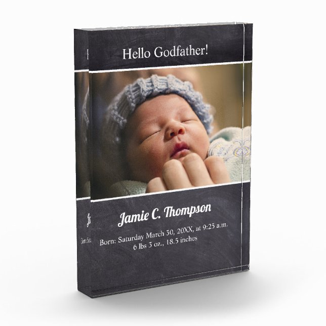Werden Sie die Geburtsdetails meines Godvater Baby Fotoblock (Links)