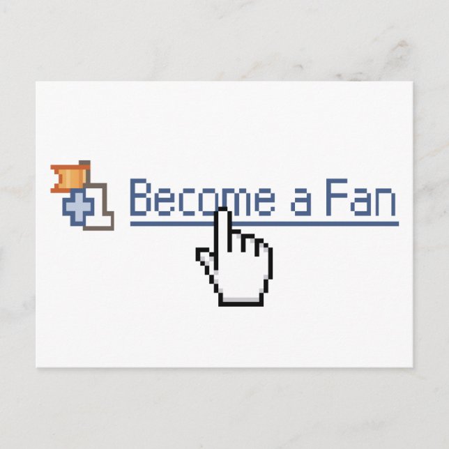 Werden Sie ein Fan Postkarte (Vorderseite)