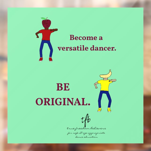 Werden Sie ein Versatile Dancer Light Sea Green Fensteraufkleber (Blatt 2)