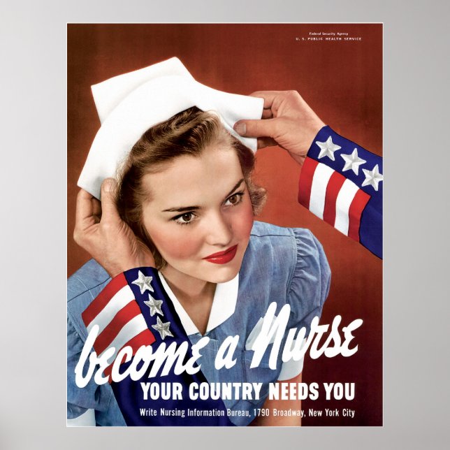 Werden Sie eine Krankenschwester, die Ihr Land bra Poster (Vorne)