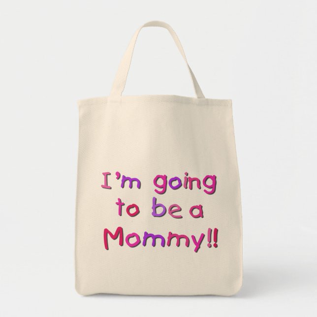 Werden Sie Mami - rosa und Lila Tragetasche (Vorne)