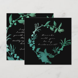 Werden Sie mein Aquamariner grüner Feuerwehrmann s Einladung