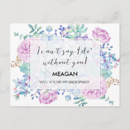 Werden Sie mein Blume-Mädchen mit einer Bridesmaid Einladungspostkarte