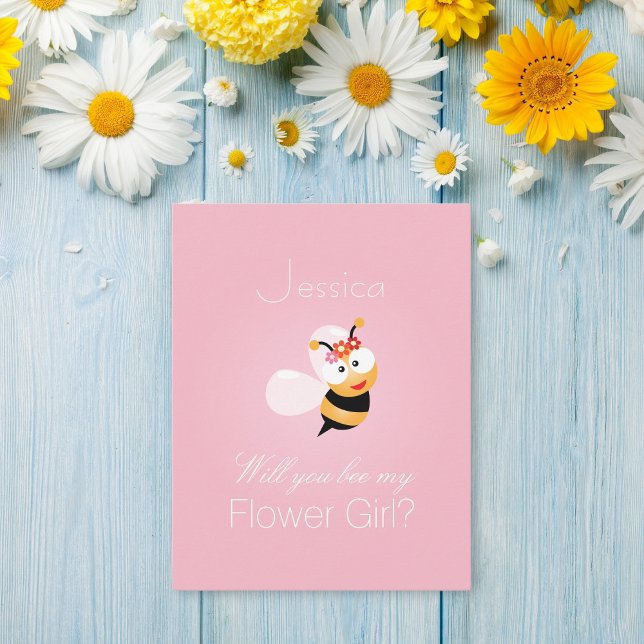 Werden Sie mein Blumenmädchen Bridesmaid Niedlich  Einladung (Von Creator hochgeladen)