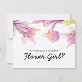 Werden Sie mein Blumenmädchen Lila Iris floral sei Einladung