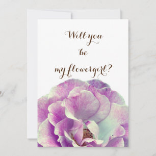 Werden Sie mein Blumenmädchen Pink Rose sein? Einladung