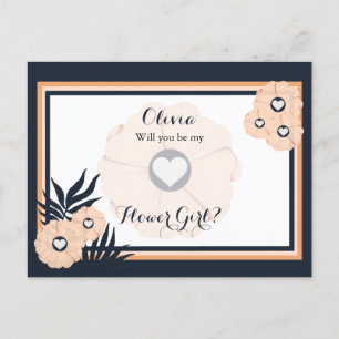 Werden Sie mein Blumenmädchen sein, das mit einer  Postkarte