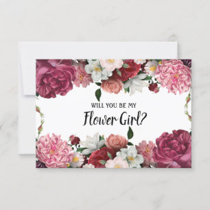 Werden Sie mein Blumenmädchen sein Elegante Burgun