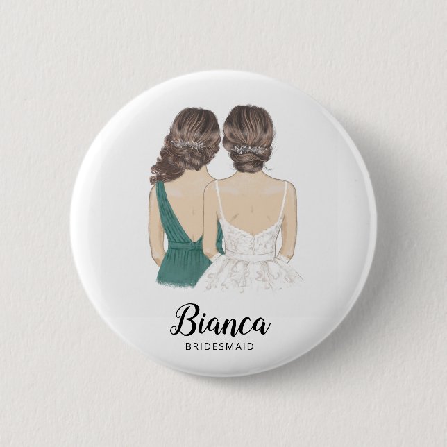 Werden Sie mein Bridesmaid-Abzeichen sein? Button (Vorderseite)