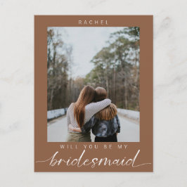 Werden Sie mein Bridesmaid Boho Chic Foto Modern Postkarte