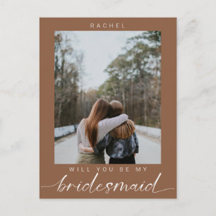Werden Sie mein Bridesmaid Boho Chic Foto Modern Postkarte