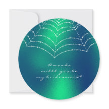Werden Sie mein Bridesmaid Copper Green Dewwwy Web