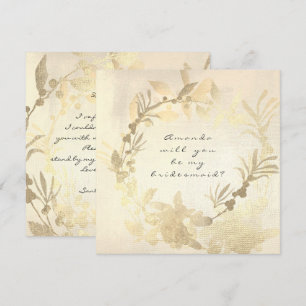 Werden Sie mein Bridesmaid Foxier Gold Elfenbeinkr Einladung